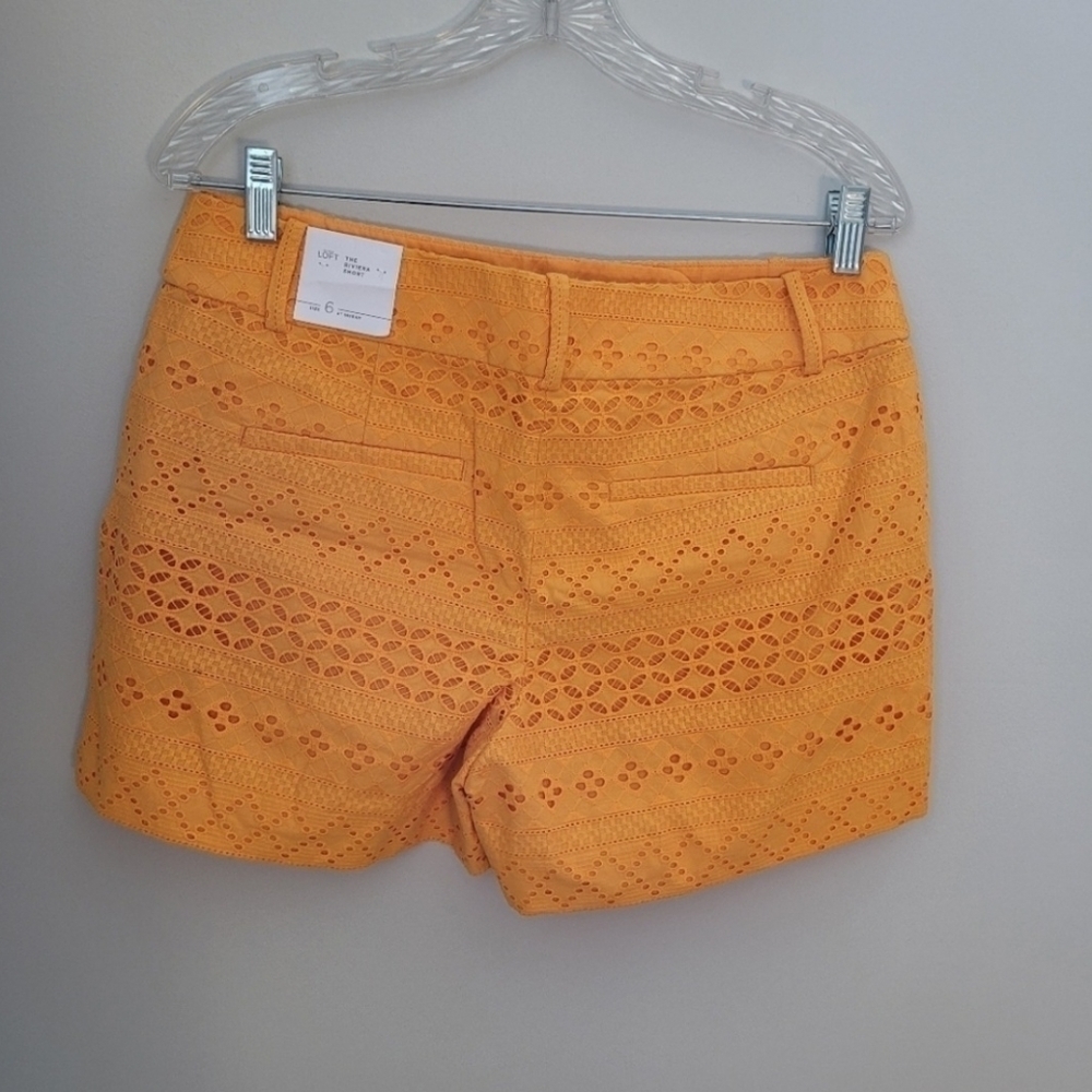 Ann Taylor LOFT Riviera 4" Inseam Eyelet Shorts Size 6 - Picture 3 of 6